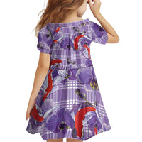 Lavender Palaka Hawaii Aloha Family Matching Off Shoulder Maxi Dress and Hawaiian Shirt Koi Pond Mix Orchids - Polynesian Pride