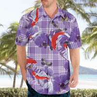 Lavender Palaka Hawaii Aloha Hawaiian Shirt Koi Pond Mix Orchids LT7 - Polynesian Pride