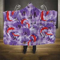 Lavender Palaka Hawaii Aloha Hooded Blanket Koi Pond Mix Orchids - Polynesian Pride