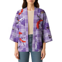 Lavender Palaka Hawaii Aloha Kimono Koi Pond Mix Orchids - Polynesian Pride