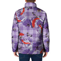 Lavender Palaka Hawaii Aloha Padded Jacket Koi Pond Mix Orchids - Polynesian Pride