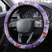 Lavender Palaka Hawaii Aloha Steering Wheel Cover Koi Pond Mix Orchids - Polynesian Pride