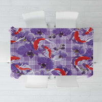 Lavender Palaka Hawaii Aloha Tablecloth Koi Pond Mix Orchids - Polynesian Pride