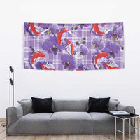 Lavender Palaka Hawaii Aloha Tapestry Koi Pond Mix Orchids - Polynesian Pride