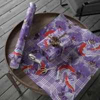 Lavender Palaka Hawaii Aloha Wrapping Paper Koi Pond Mix Orchids LT7 - Polynesian Pride