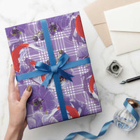 Lavender Palaka Hawaii Aloha Wrapping Paper Koi Pond Mix Orchids LT7 - Polynesian Pride