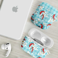 Turquoise Palaka Hawaii Aloha AirPods Case Koi Pond Mix Plumeria LT7 - Polynesian Pride