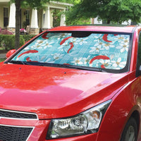 Turquoise Palaka Hawaii Aloha Auto Sun Shade Koi Pond Mix Plumeria - Polynesian Pride