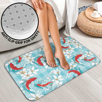 Turquoise Palaka Hawaii Aloha Bathroom Set Koi Pond Mix Plumeria - Polynesian Pride