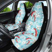 Turquoise Palaka Hawaii Aloha Car Seat Cover Koi Pond Mix Plumeria - Polynesian Pride