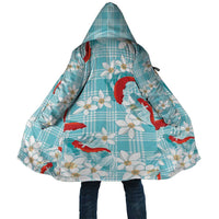 Turquoise Palaka Hawaii Aloha Cloak Koi Pond Mix Plumeria - Polynesian Pride