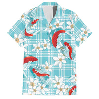 Turquoise Palaka Hawaii Aloha Family Matching Puletasi and Hawaiian Shirt Koi Pond Mix Plumeria - Polynesian Pride