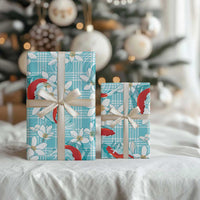Turquoise Palaka Hawaii Aloha Wrapping Paper Koi Pond Mix Plumeria LT7 - Polynesian Pride