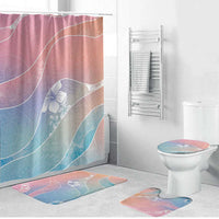 Aloha Hawaii Floral Tapa Bathroom Set Patchwork Pastel Candy - Polynesian Pride