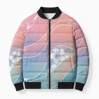Aloha Hawaii Floral Tapa Bomber Puffer Jacket Patchwork Pastel Candy LT7 Unisex Pastel - Polynesian Pride