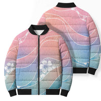 Aloha Hawaii Floral Tapa Bomber Puffer Jacket Patchwork Pastel Candy LT7 - Polynesian Pride
