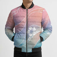 Aloha Hawaii Floral Tapa Bomber Puffer Jacket Patchwork Pastel Candy LT7 - Polynesian Pride