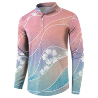 Aloha Hawaii Floral Tapa Button Sweatshirt Patchwork Pastel Candy LT7 - Polynesian Pride