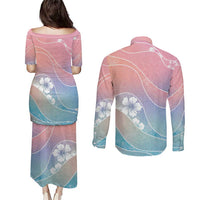 Aloha Hawaii Floral Tapa Couples Matching Puletasi and Long Sleeve Button Shirt Patchwork Pastel Candy LT7 - Polynesian Pride