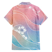 Aloha Hawaii Floral Tapa Family Matching Long Sleeve Bodycon Dress and Hawaiian Shirt Patchwork Pastel Candy LT7 - Polynesian Pride