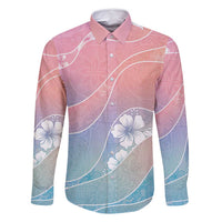 Aloha Hawaii Floral Tapa Family Matching Long Sleeve Bodycon Dress and Hawaiian Shirt Patchwork Pastel Candy LT7 Dad's Shirt - Long Sleeve Pastel - Polynesian Pride