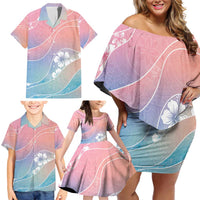 Aloha Hawaii Floral Tapa Family Matching Off Shoulder Short Dress and Hawaiian Shirt Patchwork Pastel Candy LT7 - Polynesian Pride