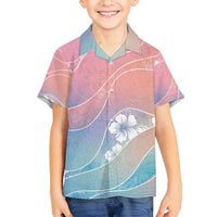 Aloha Hawaii Floral Tapa Family Matching Off Shoulder Short Dress and Hawaiian Shirt Patchwork Pastel Candy LT7 Son's Shirt Pastel - Polynesian Pride