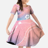Aloha Hawaii Floral Tapa Family Matching Puletasi and Hawaiian Shirt Patchwork Pastel Candy LT7 Daughter's Dress Pastel - Polynesian Pride