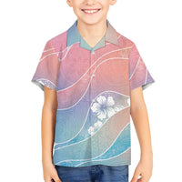 Aloha Hawaii Floral Tapa Family Matching Short Sleeve Bodycon Dress and Hawaiian Shirt Patchwork Pastel Candy - Polynesian Pride