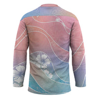 Aloha Hawaii Floral Tapa Hockey Jersey Patchwork Pastel Candy LT7 - Polynesian Pride