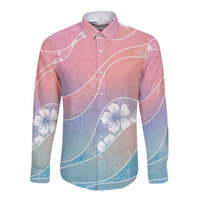Aloha Hawaii Floral Tapa Long Sleeve Button Shirt Patchwork Pastel Candy LT7 Unisex Pastel - Polynesian Pride