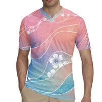 Aloha Hawaii Floral Tapa Rugby Jersey Patchwork Pastel Candy - Polynesian Pride