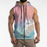Aloha Hawaii Floral Tapa Sleeveless Zip Hoodie Patchwork Pastel Candy LT7 - Polynesian Pride