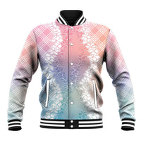 Hawaii Aloha Plumeria Lei Pastel Candy Palaka Baseball Jacket LT7 Unisex Pastel - Polynesian Pride