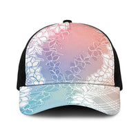 Hawaii Aloha Plumeria Lei Pastel Candy Palaka Baseball Net Cap LT7 One Size Black Pastel - Polynesian Pride
