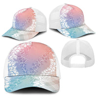 Hawaii Aloha Plumeria Lei Pastel Candy Palaka Baseball Net Cap LT7 - Polynesian Pride