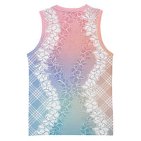 Hawaii Aloha Plumeria Lei Pastel Candy Palaka Basketball Jersey LT7 - Polynesian Pride