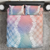 Hawaii Aloha Plumeria Lei Pastel Candy Palaka Bedding Set - Polynesian Pride