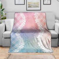 Hawaii Aloha Plumeria Lei Pastel Candy Palaka Blanket - Polynesian Pride