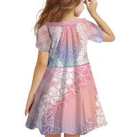 Hawaii Aloha Plumeria Lei Pastel Candy Palaka Family Matching Off The Shoulder Long Sleeve Dress and Hawaiian Shirt - Polynesian Pride