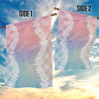 Hawaii Aloha Plumeria Lei Pastel Candy Palaka Garden Flag - Polynesian Pride