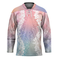 Hawaii Aloha Plumeria Lei Pastel Candy Palaka Hockey Jersey LT7 Unisex Pastel - Polynesian Pride