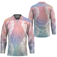 Hawaii Aloha Plumeria Lei Pastel Candy Palaka Hockey Jersey LT7 - Polynesian Pride