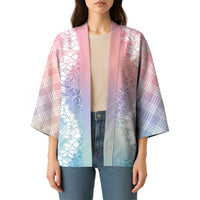 Hawaii Aloha Plumeria Lei Pastel Candy Palaka Kimono LT7 - Polynesian Pride