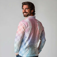 Hawaii Aloha Plumeria Lei Pastel Candy Palaka Long Sleeve Polo Shirt LT7 - Polynesian Pride