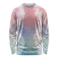 Hawaii Aloha Plumeria Lei Pastel Candy Palaka Long Sleeve Shirt LT7 Unisex Pastel - Polynesian Pride
