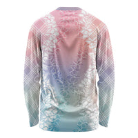Hawaii Aloha Plumeria Lei Pastel Candy Palaka Long Sleeve Shirt LT7 - Polynesian Pride