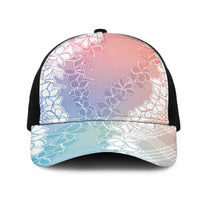 Hawaii Aloha Plumeria Lei Pastel Candy Palaka Mesh Trucker Cap LT7 One Size Black Pastel - Polynesian Pride
