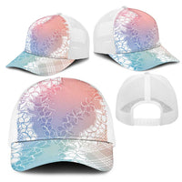 Hawaii Aloha Plumeria Lei Pastel Candy Palaka Mesh Trucker Cap LT7 - Polynesian Pride