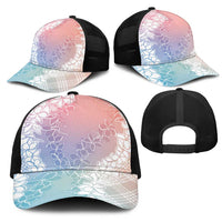 Hawaii Aloha Plumeria Lei Pastel Candy Palaka Mesh Trucker Cap LT7 - Polynesian Pride